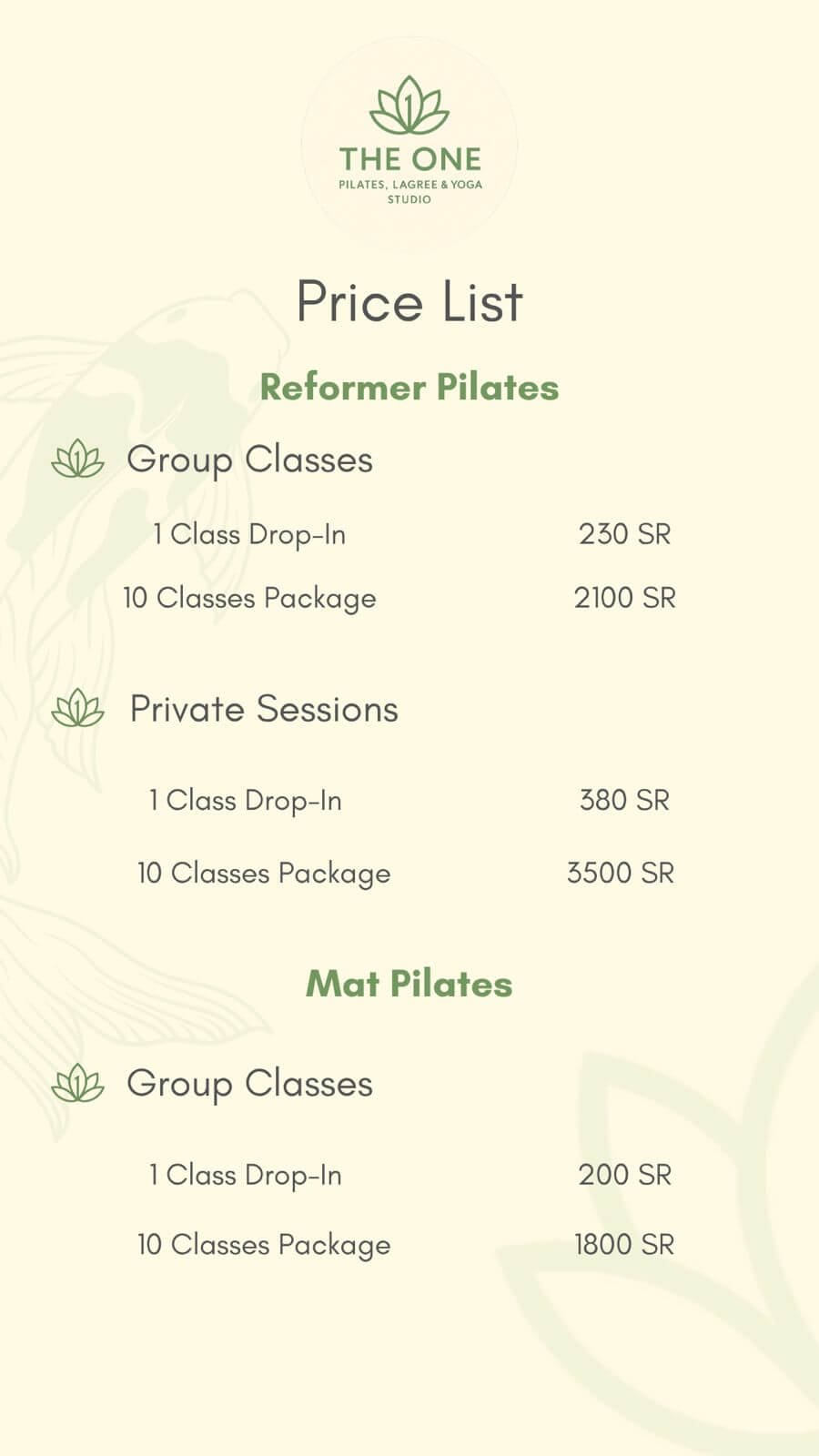 the one pilates second pricelist (1)